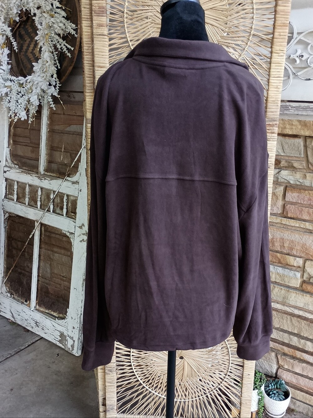 NWOT Varley Chocolate Brown Half-Zip Cowl Sweater_XL - Picture 11 of 11